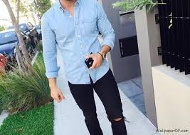Image For Simple Boy In Stylish Pose And Dressing Dp Picture For Facebook Boy Denim Outfit Men Mens Outfits Denim Shirt Outfit