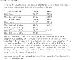 List the recipient's name on the first line of the middle of details: Part B Postal Rates Here Are The Actual Canada Post Chegg Com