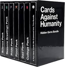 Unlike most of the party games you've played before, cards against humanity is as despicable and awkward as you and your friends. Amazon Com Cards Against Humanity Hidden Gems Bundle 6 Themed Packs 10 New Cards Toys Games