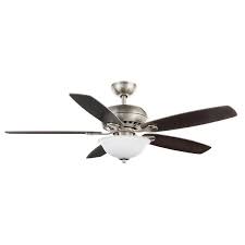 I got a ceiling fan light kit but it was a little too small. Hampton Bay Southwind Ii 52 In Led Indoor Brushed Nickel Ceiling Fan With Light Kit And Remote Control 50279 The Home Depot