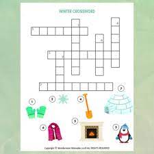 Puzzles crossword worksheets and printables for kids. Winter Crossword Puzzle For Kids