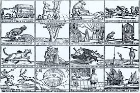 Black And White Little Falls Mn Menu World Upside Down Broadsheet Late 16th Century