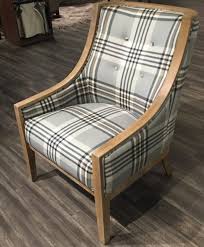 Plaid chair cushions, ecru on white buffalo check cushions with single wide tie at back. Plaid Archives Horizon Home Furniture