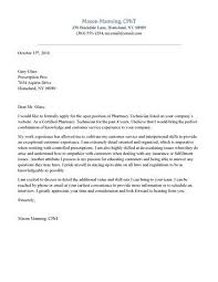 Pharmacy Cover Letter Samples Resume Format