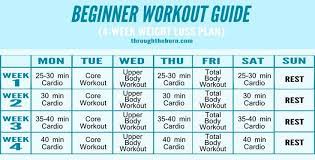 Beginner Workout Guide 4 Week Plan Workout Plan For Beginners Workout Guide Beginner Workout
