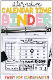 Interactive Calendar Time Binder With Spanish Version Interactive Calendar Calendar Time Kindergarten Math Activities