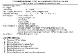Rencana Pelaksanaan Pembelajaran Harian Atau Dikenal Dengan Sebutan Rpph Kurikulum 2013 Tema Diriku Semester 1 Subtema Tubuhku Ya Belajar Kurikulum Pendidikan