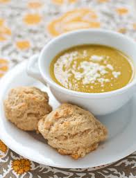 Curried Sweet Potato Soup With Goat Cheese Biscuits Love And Olive Oil
