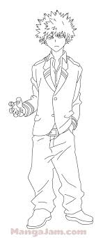 Free, printable coloring pages for adults that are not only fun but extremely relaxing. How Draw Katsuki Bakugou Boku No Hero Academia 09 Mom Drawing Anime Lineart Anime Character Drawing