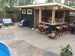 They can be fully screened in or unscreened, and come in wood or vinyl with many options. Love My New Pool Bar Margarita Anyone Backyard Bar Pool House Shed Backyard Sheds