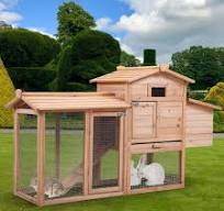 Rabbit Hutch, Outdoor Wooden Pet Bunny House Wooden Cage - N/A