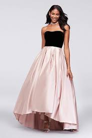 Velvet And Mikado Strapless Ball Gown David S Bridal Ball Gowns David Bridal Prom Dress Pink Ball Gown