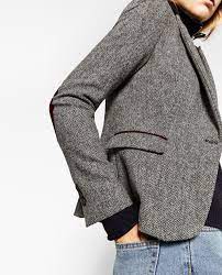 Herringbone Blazer With Elbow Patches Blazers Woman Zara United States Blazer Outfits For Women Tweed Blazer Women Jackets Men Fashion
