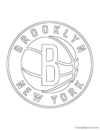 Get crafts, coloring pages, lessons, and more! Nba Brooklyn Nets Logo 02 Coloring Page Coloring Page Central