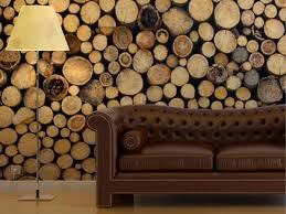 This wallpaper mural, created from an image of stacked logs, looks just like the real thing, but takes a lot less effort to create. How To Create A Stacked Wood Effect In Your Home