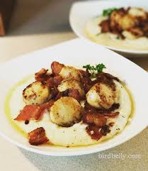 I picked up two pork chops at the local meat market, i'm so glad i have a great butcher in walking distance from my house. Scallops With Parmesan Grits And Bacon Birdbelly