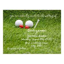 Golf Wedding Invitation Card With Two Hearts On Gr Zazzle Com Golf Wedding Wedding Invitation Cards Golf Wedding Theme