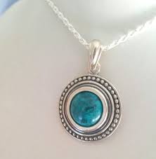 Turquoise Malachite Eilat Stone Pendant December Birthstone Silver Necklace Gemstone Jewelry Israeli Jewelry Cabochon Green Blue Pendant Sterling Silver Pendants Blue Pendant Israeli Jewelry
