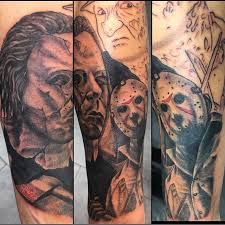 This subreddit is intended for posting your own personal tattoos, but also includes: First Session On Slashers Forearm Freddy In November Freddy Freddykrueger Jason Jasonvoorhees Michaelmyers Theshape Slashers Horrortattoos Horrorink Fishink Tattoo