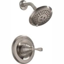 Delta Porter Single Handle 3 Spray Shower Faucet In Brushed Nickel Valve Included 142984c Bn A The Home Depot In 2020 Shower Faucet Tub And Shower Faucets Single Handle Bathroom Faucet