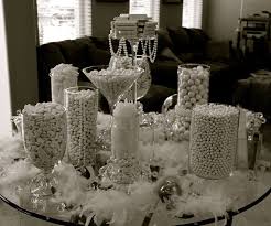 Idea For Candy Buffet Gold And Silver New Year S Eve Party Faith Her Friends White Candy Buffet 25th Anniversary Party Candy Buffet