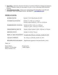 A vendor complaint letter is written to inform the vendor of the poor or unsatisfactory services or poor quality product being offered by them. Vendor 2019 Registration Form And Invitation Letter Rocky Mountain Motorhome Association