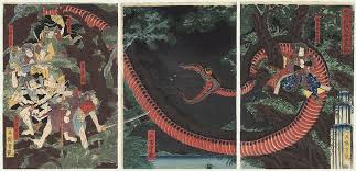 Mitsukuni Defying The Skeleton Spectre Invoked By Princess Takiyasha 