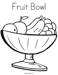 Coloring pages of a bowl of fruit. Fruit Bowl Coloring Page Twisty Noodle