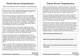 Darwin's natural selection worksheet directions: Charles Darwin
