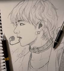 She was left to the orphanage because no family members could. Stephanie On Instagram Taehyung 2 Day Sketch Bts Drawings Kpop Drawings Art Drawings Sketches Simple