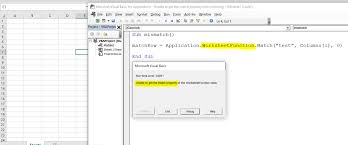 How To Fix Error Unable To Get The Match Property Of The Worksheetfunction Vba And Vb Net Tutorials Education And Programming Services