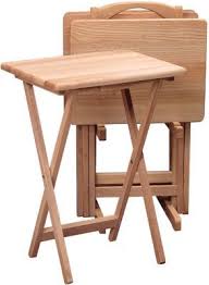 Winsome 19 05 Tv Table Set Natural 5 Set 42520 At Staples Tv Tray Table Snack Table Set Tv Tray Set