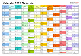 Ganz gleich ob du nun über das semester zu hause bleibst oder eine reise planst: Kalender 2020 Osterreich Zum Ausdrucken Als Pdf