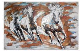 لوحة فنية تشكيلية مودرن مقاس 100 180 سم رسم تجريدي الخيل كمية محدودة جدا مرسومة على القماش والالوان زيتية للشراء مباشرة من إيغال طريق ا art painting design