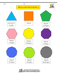 Polygon Shapes Regular Polygons 1 Col Regular Polygon