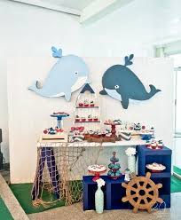 Freyden S Little Blue Whale Themed Party Sweets Sailor Baby Showers Baby Shower Deco Whale Baby Shower Theme