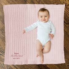 You can create a simple baby blanket with just a few circular knitting needles are best for knitting a blanket because there is plenty of room for the stitches in between the needles. Personalised Cotton Cable Knit Baby Blanket Script Weddingstar