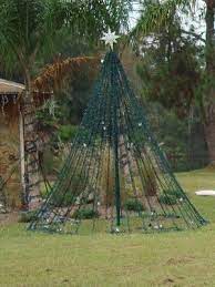 How To Make A Mega Tree With Christmas Lights Outdoor Christmas Tree Christmas Tree Out Of Lights Christmas House Lights