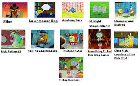 Rick Morty Season 1 Spongebob Comparison Charts Know