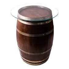 Hand welded finished steel internal wine racks included. Barrel Table Glass Top D 78cm Wine Furniture Wineandbarrels A S
