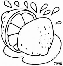 Lemon Divided By Half With All Its Juice Coloring Page Fruit Coloring Pages Vegetable Coloring Pages Coloring Pages