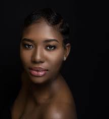 Black Women Finger Waves Dark Skin Makeup Purple Lip Smooth Skin For Black Women Eye Brows Head Shots Glam Glow Portr Dark Skin Makeup Skin Makeup Purple Lip