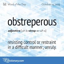 Obstreperous Word Of The Day Dictionary Com Uncommon Words Words Unusual Words