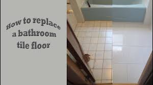 How to install bathroom tiles. Strat To Finish Replace Old Bath Tile Floor With New Porcelain Tile Youtube