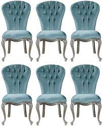 Shop online for chairs and benches in modern upholstery such as velvet, leather and rattan. Casa Padrino Luxury Baroque Dining Chair Set Light Blue Silver Gold 55 X 55 X H 107 Cm Kitchen Chairs Set Of 6 Noble Baroque Dining Room Furniture