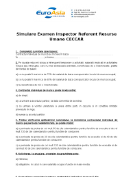Perioada de proba nu este obligatorie a fi realizata. Simulare Examen Inspector Referent Resurse Umane Ceccar