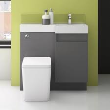 drawer vanity and wc unit in white gloss
