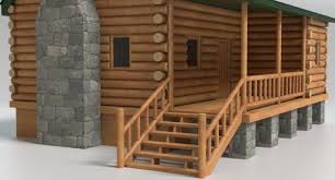 Log Cabin 3d Model Turbosquid 1306070 En 2020 Casas De Palitos Casas Pales