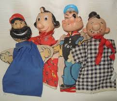 1960 S Popeye And Gang Hand Puppets Gund Hand Puppets Puppets Popeye And Olive