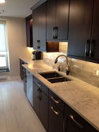 This kitchen island features omega cabinet door metro in blue lagoon. Designer Caroline Freeda Used Fieldstone Cabinetry S Tempe Door Style In Maple Finished In Mocha Wit Kitchen Cabinets In Bathroom Custom Kitchen Black Kitchens